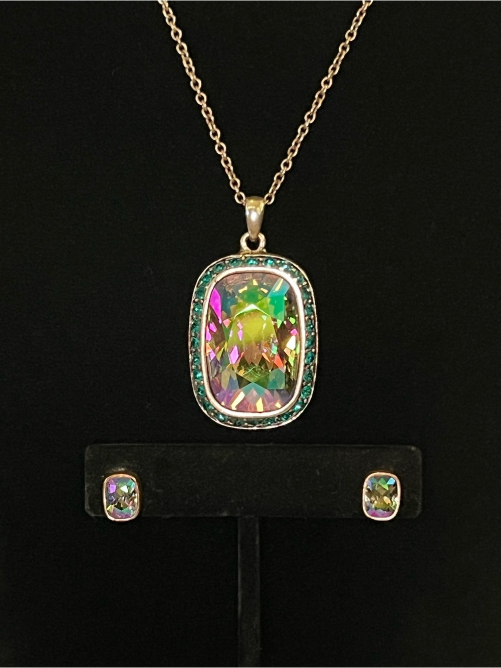 Touchstone Crystal by Swarovski Prism Necklace & Earring Set